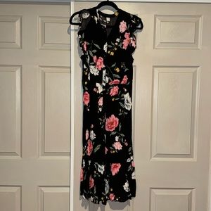 Flutter sleeve, floral shirt dress